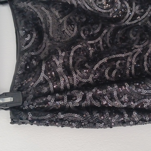 Abbeline SEQUINED Black Mini Skirt Small - Picture 3 of 6